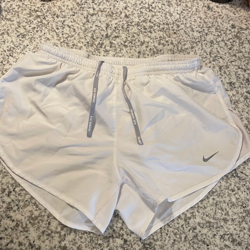 White Nike Running Shorts